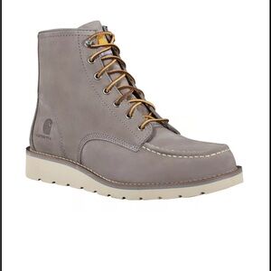 New In Box Carhartt Men's 9.5M Gray Leather Wedge Toe Moc Boots